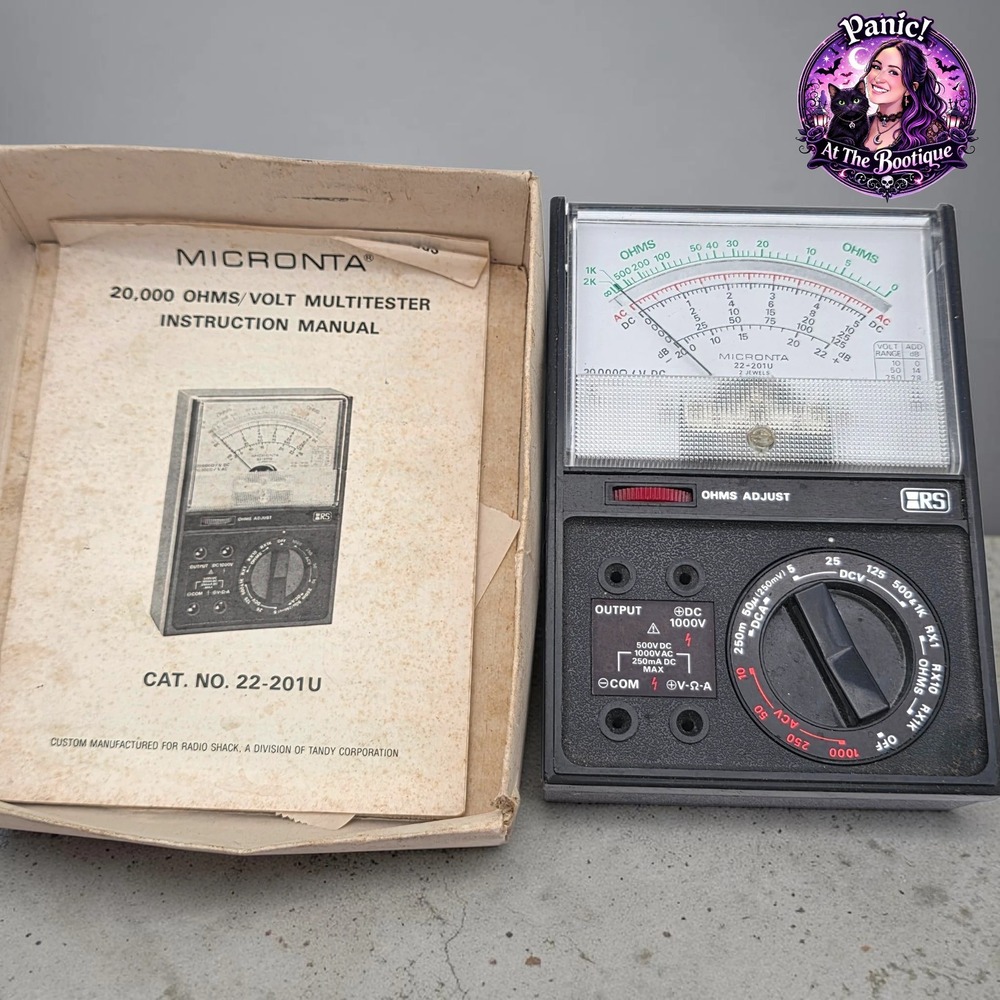 Vtg Micronta Multimeter 22-201U Radio Shack Analog Tester 20k Ohms/Volt For Part